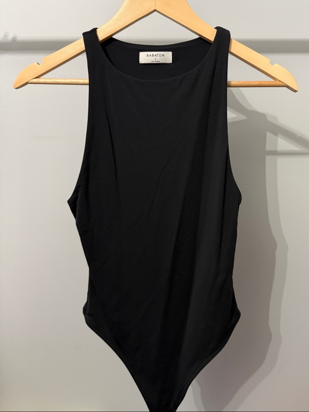 Babaton Black Scoop Neck Tank Bodysuit